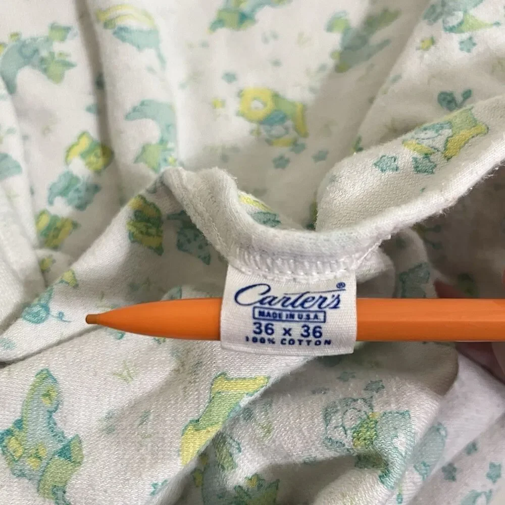Vintage Carter's Mother Goose Nursery Rhymes Baby Receiving Blanket Cotton USA